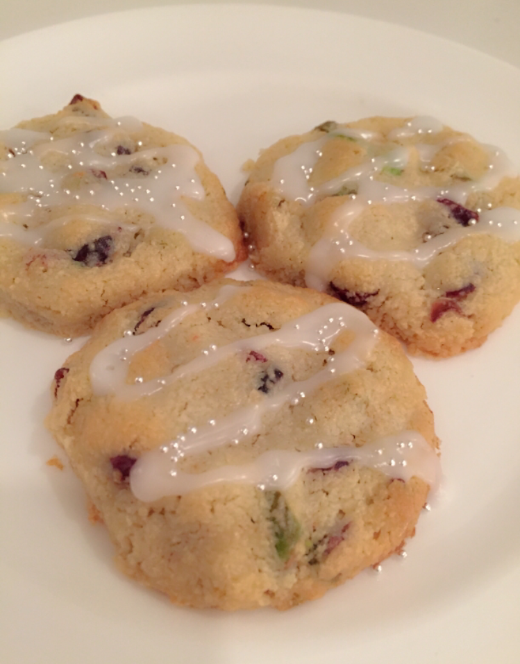 Cranberry Pistachio Shortbread Cookies