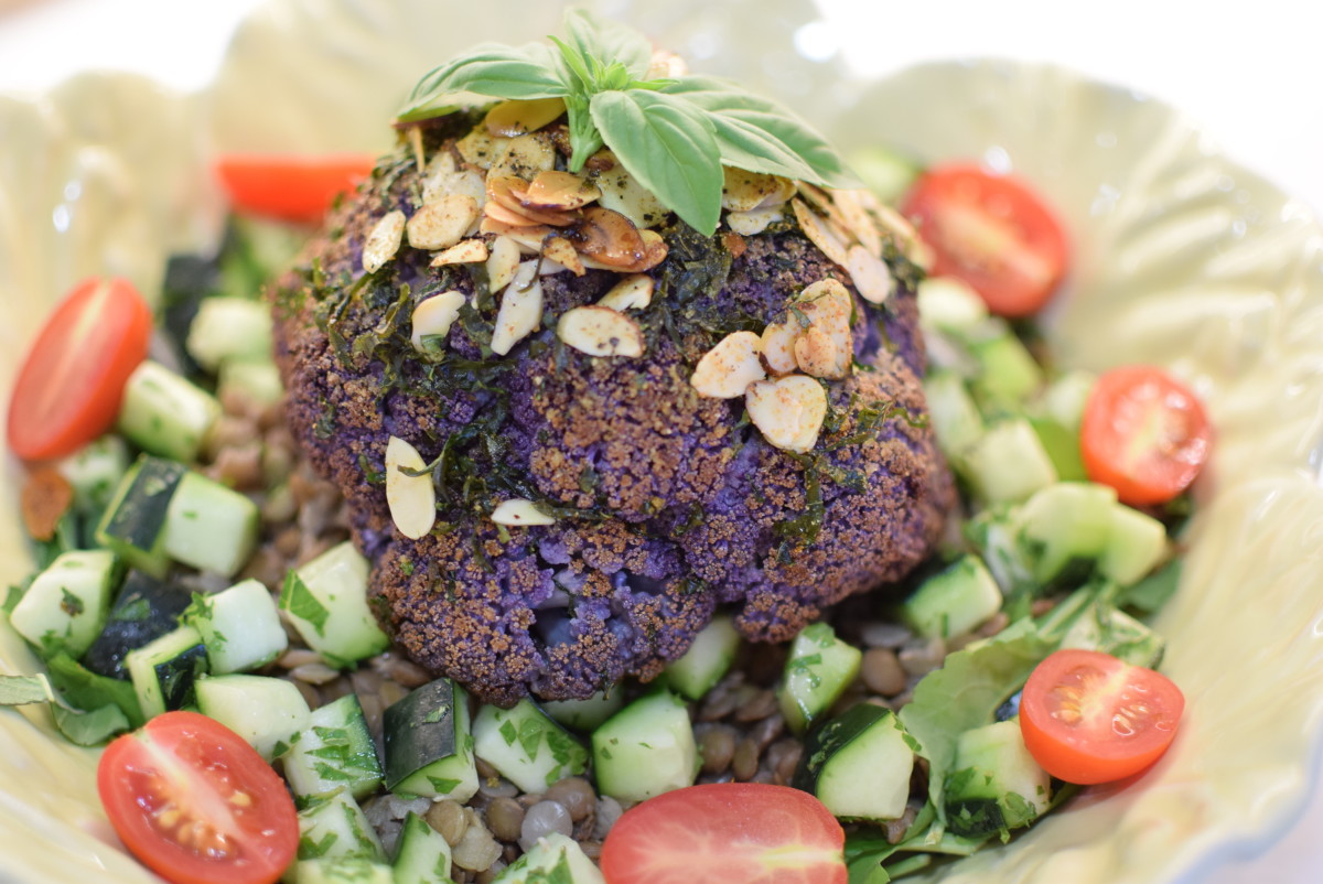 Almond Roasted Purple Cauliflower