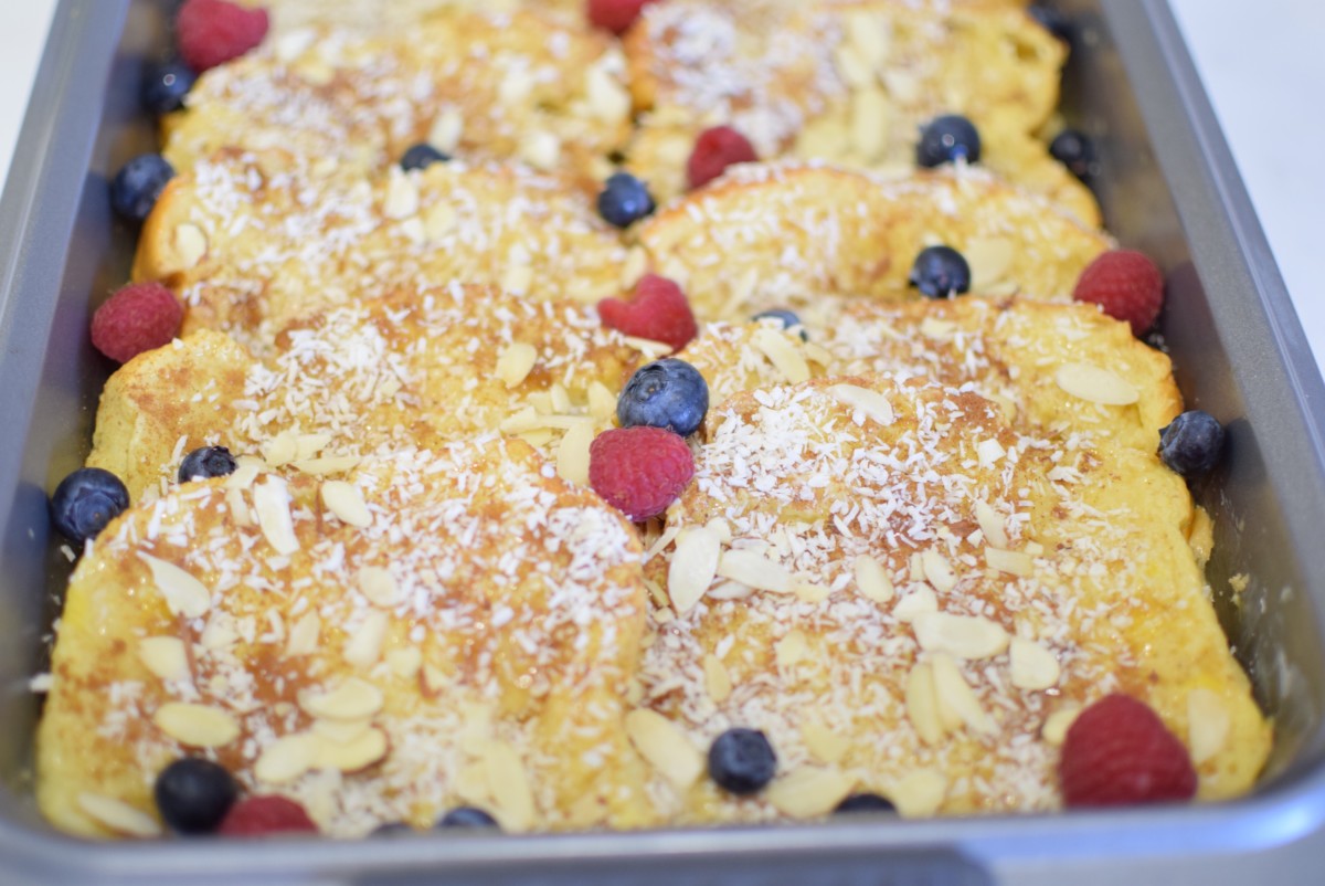 Baked Coconut Almond Brioche French Toast